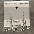 3 dice, 5mm Dice Dangler Earrings, Translucent Clear w/Black