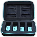 eD ELITE QUAD STORAGE CASE for your active 3D Glasses with 4 Microfiber Cleaning Cloths for 3-D glasses with foldable arms by eDimensional Elite Series
