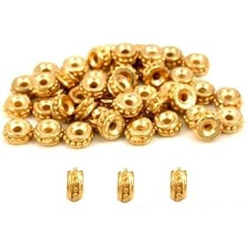 Rondelle Bali Beads Gold Plated Jewelry 6mm Approx 50