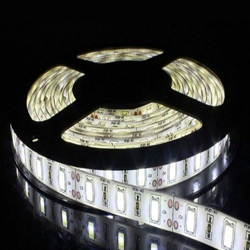 Quntoon DC 12V 5M 5630 SMD 300 Led(60 Led/M) Flexible Waterproof Led Strip Lights Xmas (Cool White, Non-Waterproof)