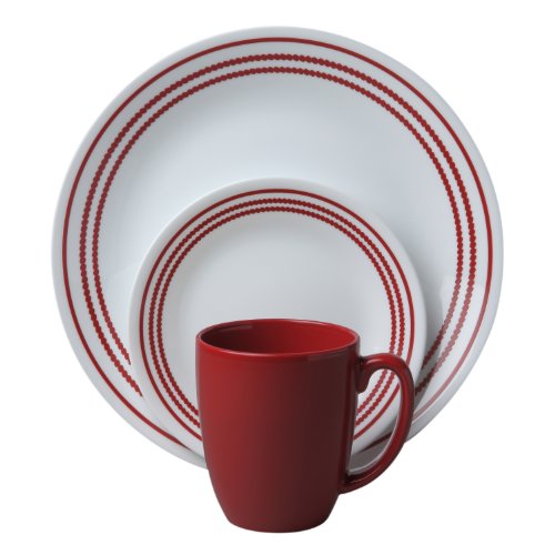 USA Corelle Livingware 16Piece Dinnerware Set, Aqua Tiles, Service for