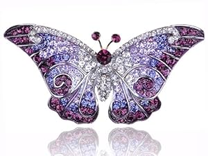 Empress Monarch Purple Winged Butterfly Swarovski Crystal Rhinestone Pin Brooch