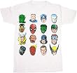 Marvel Comics Character Faces White T-Shirt Tee