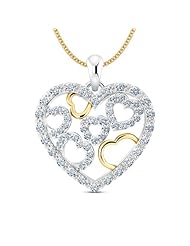 Diamond (0.58 Ct, IJ-SI), 18 Kt White Gold Fabula Pendant
