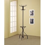 Coaster Home Furnishings 900821 Coat Rack with Umbrella Stand, Black