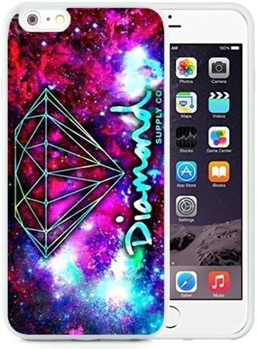 Easy Set,Customized Iphone 6 Plus Case Design with Diamond Supply Co Iphone 6 Plus TPU 5.5 Inch White Cell Phone Case