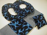 Blue Flames Fabric Shoe Cover Rosin Bag Towel Set