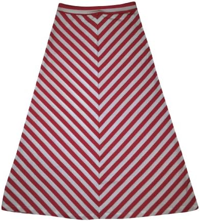 Tom Girls Clothing Girls Chevron Maxi Skirt -14 Coral Pink/White