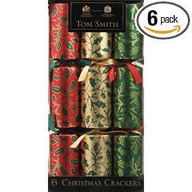 The Gift Wrap Company Holiday Crackers From The Tom Smith Collection, Holly Trio (Pack of 6)