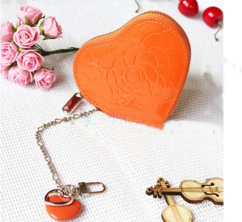 Beautiful Elegant Super Cute Imprint Rose Chains of Love PU Wallet/ Coin Purse for Iphone As Gift (Orange)