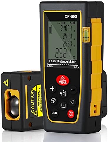 innuoo Laser Distance Measure, 60m / 197ft Handheld Range Finder Laser Meter Measuring Devices Tool with LCD Backlight Display