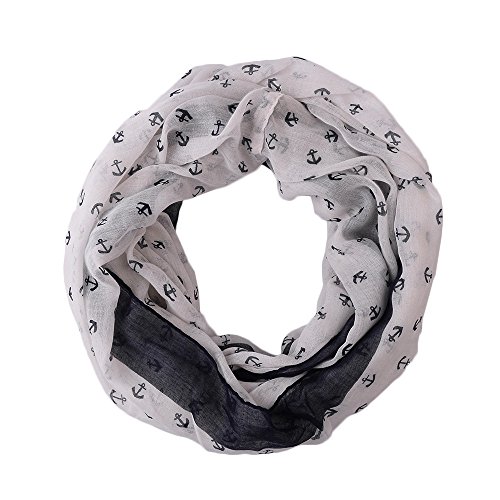 Women Fashion Scarf with Infinity Scarf Design & Anchor Print - Pop Fashion