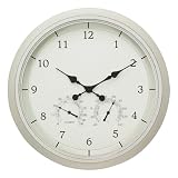 Chaney Instrument 24 Inch Indoor/Outdoor White Clock/Thermometer/Hygrometer