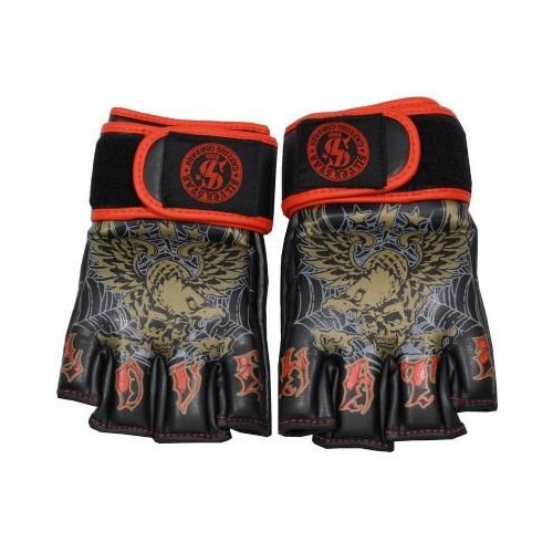 Silver Star LOVE/HATE MMA Ultimate Fighting Boxing Gloves (Large)