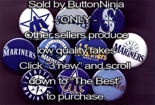 Set of 10 Seattle Mariners Pins 1.25