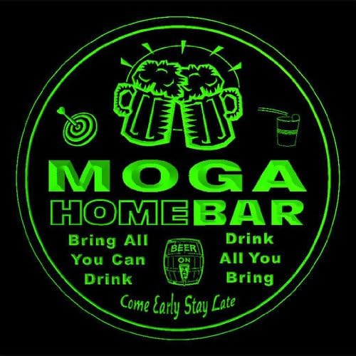 4x ccq30973-g MOGA Family Name Home Bar Pub Beer Club Gift 3D Engraved Coasters