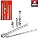 Neiko Pro-Grade 9-Piece 'Wobble' Angle Extension Bar Set - 1/4, 3/8 & 1/2-Inch