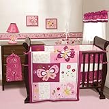 Pink Butterfly 4 Piece Baby Crib Bedding Set by Bedtime Originals