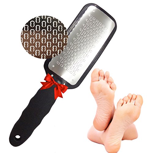 Powerful Colossal Foot Rasp Callus Remover with Premium Stainless Steel Larger Metal Surface Foot File Pedicure Tools,Pedi Perfect Foot Care for Wet and Dry Foot with Ergonomic Non-slip Handle,Black