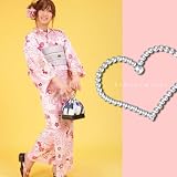 2009年浴衣福袋恋する単品ゆかた7「ピンク花薬玉」フリー…