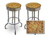 2 24" Cheetah Animal Print Specialty / Custom Barstools Set