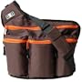 Diaper Dude Diaper Bag, Brown with Orange Zippers