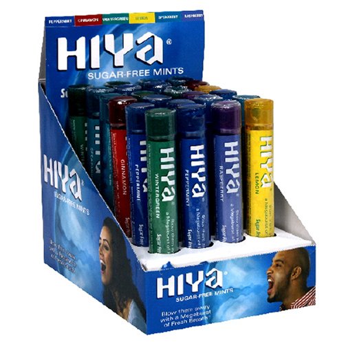 Hiya Sugar-Free Mints, Assorted Flavors in Tubes (Pack of 24) by Hiya Mints