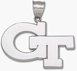 Georgia Tech Yellow Jackets 2 W x 1 1/4 H Giant GT Pendant - Sterling Silver Jewelry