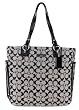 Coach Signature Gallery North South Zip Tote Bag 19388 Black White