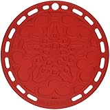 Le Creuset Silicone 8" Round French Trivet, Cherry