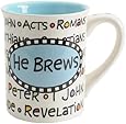 Enesco 4027007 Faith and Grace by Our Name Is Mud by Lorrie Veasey for Enesco He Brews Mug, 4-1/2-Inch