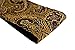 Luxurious Bohemian Rich Silk Gold and Copper Damask Paisleys Brocade on black