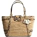 Coach Limited Edition Straw Natalie Shopper Bag Tote Natural Python Embossed Trim - Coach 16839NAT