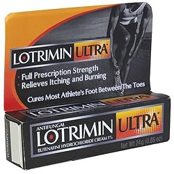 Lotrimin Ultra Antifungal Cream for Athlete's Foot, 0.85-Ounce Tubes (Pack of 2)