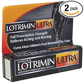 Lotrimin Ultra Antifungal Cream for Athlete's Foot, .85-Ounce Tubes (Pack of 2) by