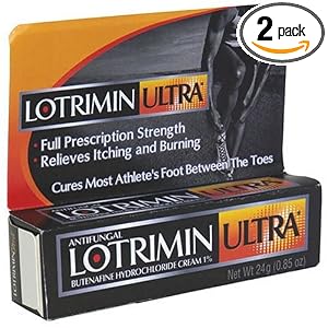 Lotrimin Ultra Antifungal Cream for Athlete's Foot, 0.85-Ounce Tubes (Pack of 2) by Lotrimin