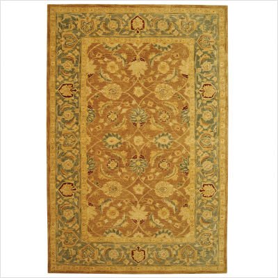 Safavieh AN549A 8-Feet Anatolia Collection Handmade Hand-Spun Wool Round Area Rug, Brown and Blue
