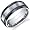 Beveled edge Black and Silver tone Mens 8mm Titanium Wedding Band Ring Size 8