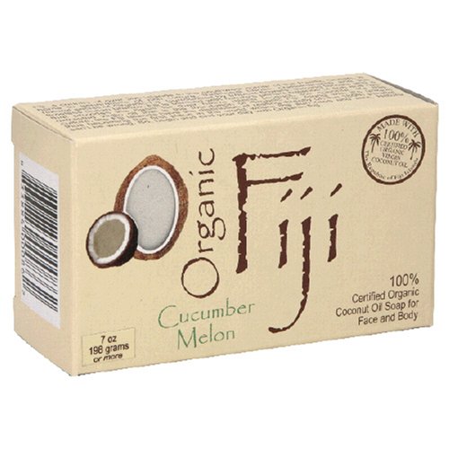 Organic Fiji Coconut Oil Soap, For Face and Body, 100% Certified Organic, Cucumber Melon,... by Organic Fiji