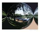 Boats Tied in Sand at Lake Viewed Through Circle Abstract Photographic Poster Print by Sally A Stoneking, 10x8