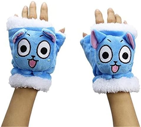 Aluckyday Cosplay Fairy Tail Natsu Dragneel Lucy Happy Cat Plush Glove