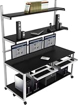 Hot Sale LAN Computer Rack 72"x30" - Gray Frame, Black Surface
