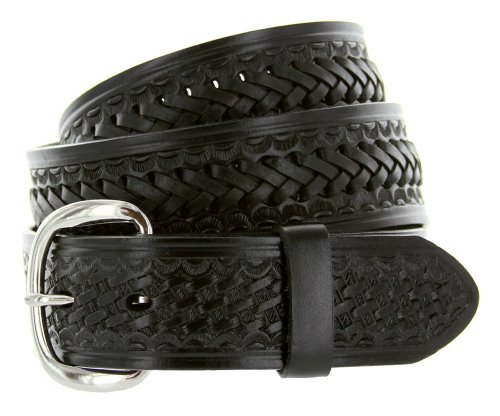 Genuine Leather Western Basketweave Interlacing Criss-Cross Casual Jean Belt for Men