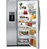 Review GE  / GE Profile PSCF3RGXCC 23.3 cu. ft. Counter-Depth Side-by-Side Refrigerator with 3 Glass Shelves, Clear Gallon Door Storage and External Ice/Water Dispenser: Bisque