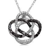 10K White Gold Black and White Diamond Interlock Pendant (1/3 cttw, I J Color, I3 Clarity), 18 51RVg6hNV4L. SL160 10K White Gold Black and White Diamond Interlock Pendant (1/3 cttw, I J Color, I3 Clarity), 18