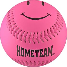 Hot Pink Smiley Face Baseball (Set of 2)