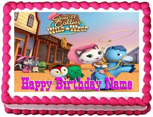 Edible Cake Topper Cupcake Topper Sheriff Callie Half a Sheet - Personalizable