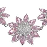 76.2g Pink Sapphire Diamond Platinum Flower Necklace