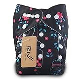 iZiv新生児1厚いおむつ付きオーガニック幼児防水/調整/再利用可能/洗えるポケット布おむつのフィット赤ちゃん0.5-3歳(I Love You)