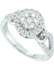 0.76CTW DIAMOND LADIES FLOWER RING
